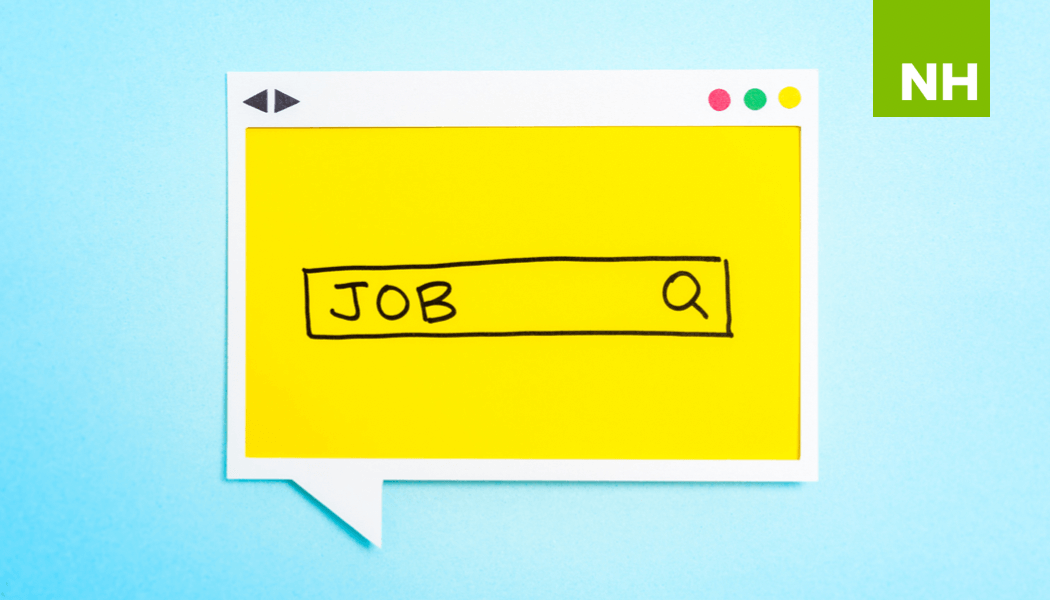 Search bar with the word "job" over yellow background